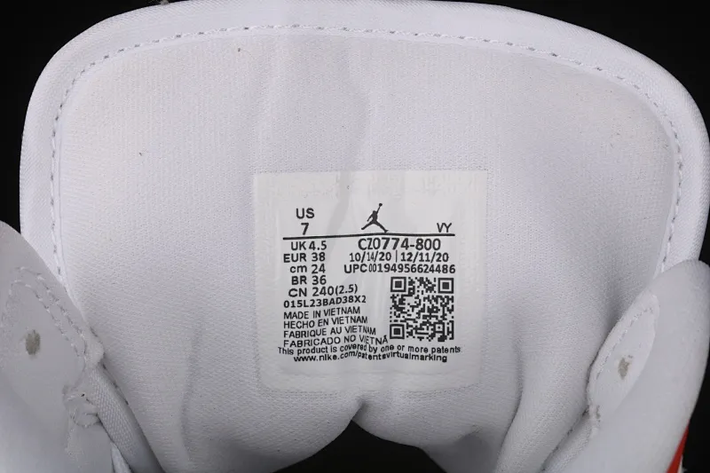 All categories Air Jordan Jordan series basketball shoes Air Jordan 1 Mid G version pure original Air Jordan 1 Mid AJ1 Joe 1 white orange China basketball shoes CZ0774-800